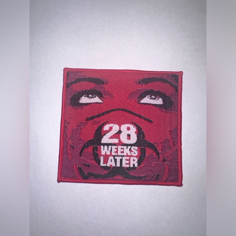 28 WEEKS LATER, BLACK BORDER, SEW ON WOVEN PATCH